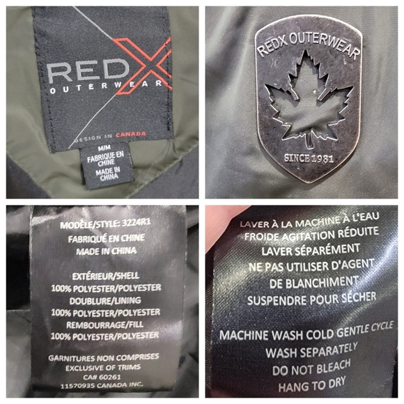 REDX Outerwear Hooded Puffer Jacket Green Mid-Length Winter Parka Women’s M - Picture 15 of 17